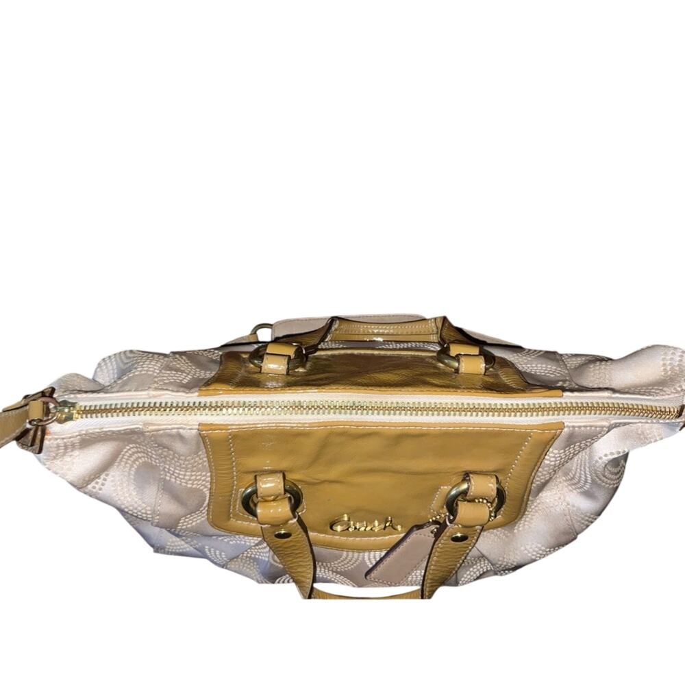 Coach Ashley Dotted Op Art Sateen Satchel Cream Patent Y2K F20027 coquette glam - Picture 5 of 15